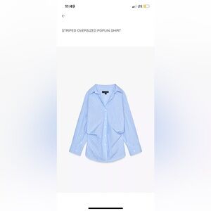 Zara Light Blue Pinstripe Shirt